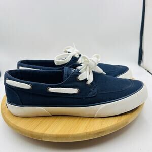 Sperry Women’s Sz 8 Pier Boat Shoes STS83187 Blue White Lace Up Preppy Coastal